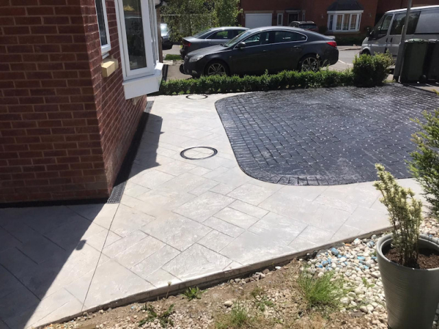 Pattern Imprint Concrete Driveway in Droylsden