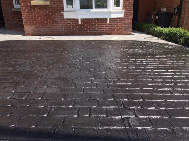 Pattern Imprint Concrete Driveway in Droylsden