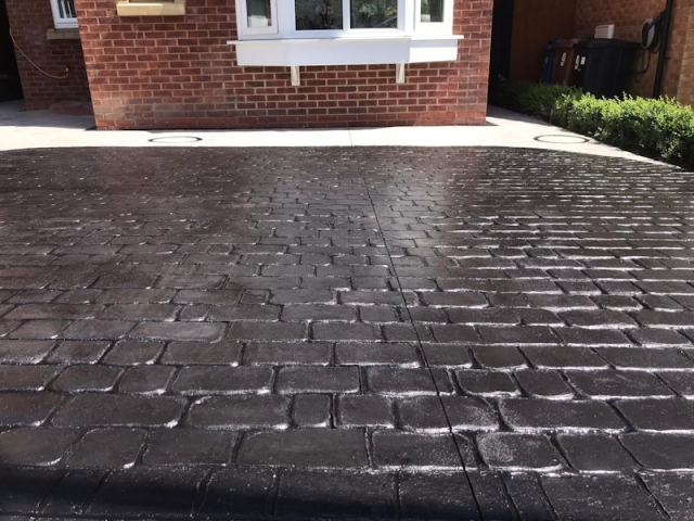 Pattern Imprint Concrete Driveway in Droylsden