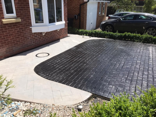 Pattern Imprint Concrete Driveway in Droylsden