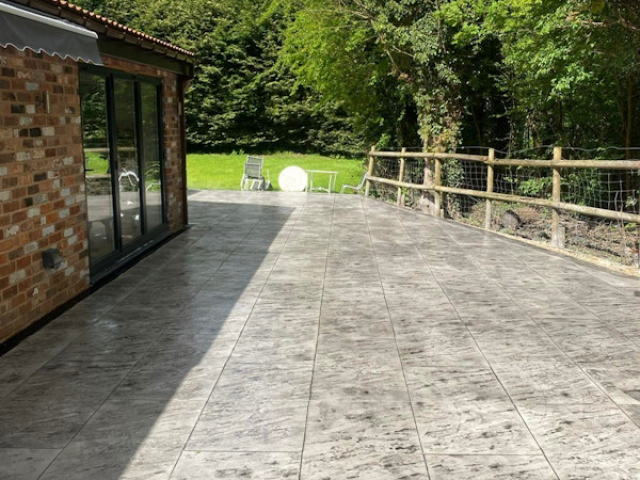 New Pattern Imprinted Concrete Patio in Wilmslow