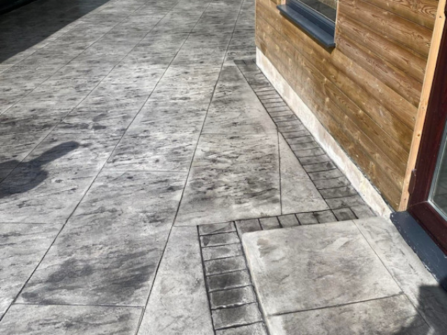 New Pattern Imprinted Concrete Patio in Wilmslow