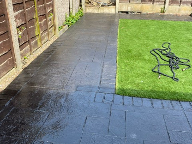 New Pattern Imprinted Concrete Patio in Stretford