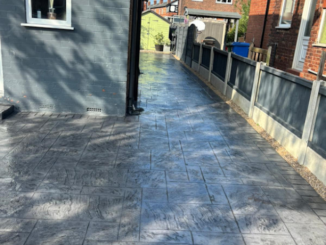 New Pattern Imprinted Concrete Driveway in Reddish, Stockport