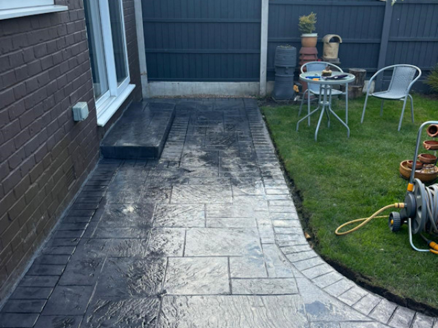 New Pattern Imprinted Concrete Driveway in Reddish, Stockport