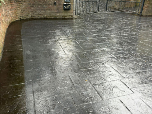 New Pattern Imprinted Concrete Driveway in Hale