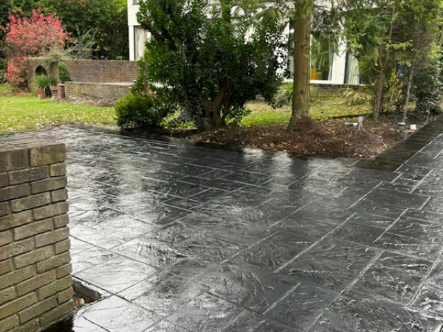 New Pattern Imprinted Concrete Driveway in Hale