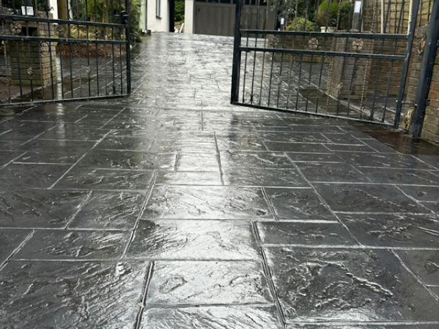 New Pattern Imprinted Concrete Driveway in Hale