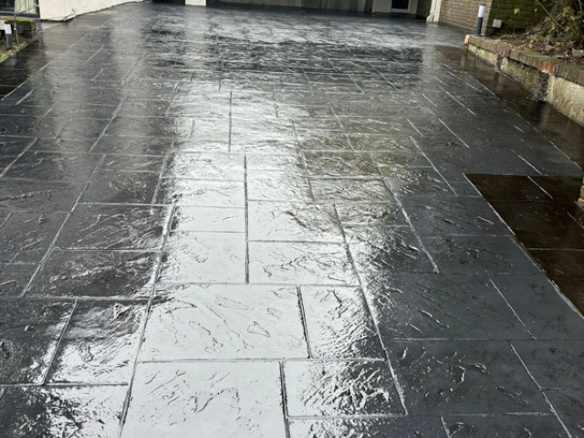 New Pattern Imprinted Concrete Driveway in Hale