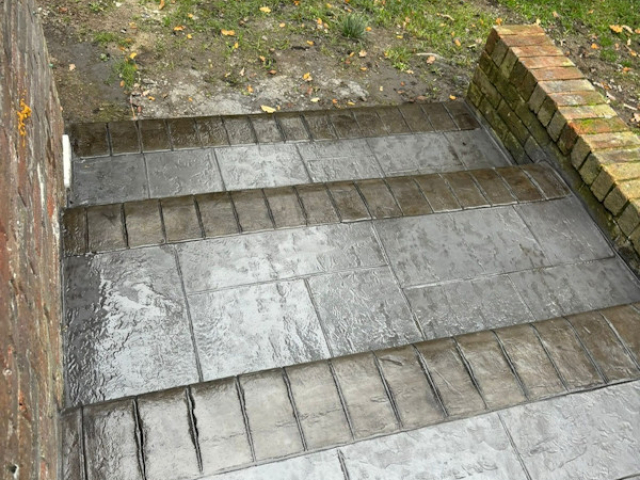 New Pattern Imprinted Concrete Steps in Hale