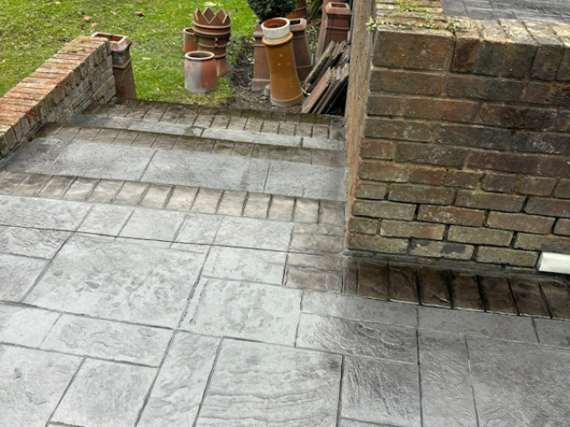 New Pattern Imprinted Concrete Steps in Hale