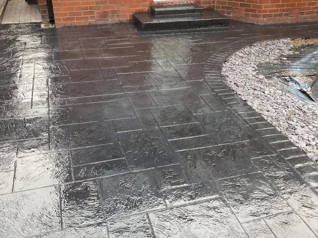 New Pattern Imprinted Concrete Driveway in Salford Manchester