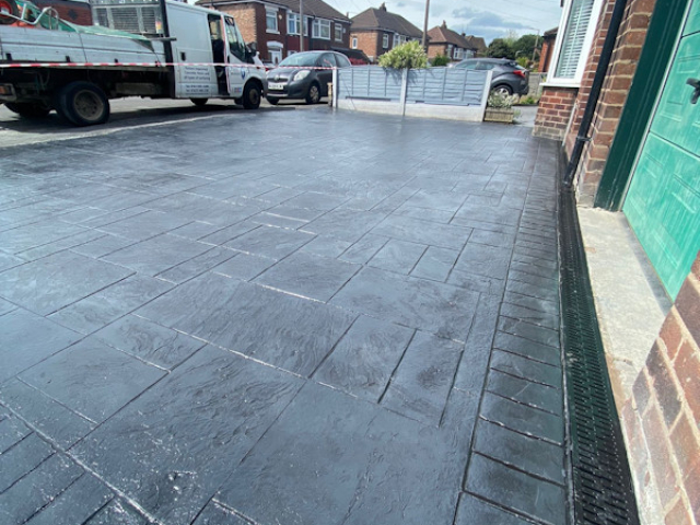 Pattern Imprinted Concrete Driveway in Cheadle Stockport