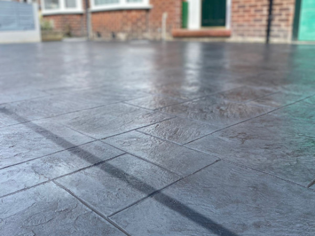 Pattern Imprinted Concrete Driveway in Cheadle Stockport