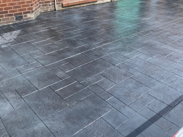 Pattern Imprinted Concrete Driveway in Cheadle Stockport